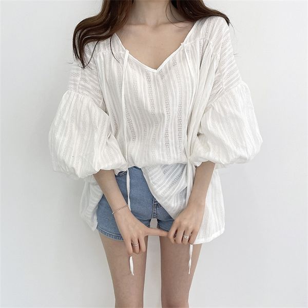 women's knits & tees white summer oversize light v-neck blouses striped fashion femme casual new outwear sweet thin shir
women's knits & tees white summer oversize light v-neck blouses striped fashion femme casual new outwear sweet thin shir