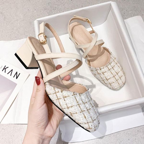 sandals square toe plaid fabric modern women mules summer gladiator shoes thick heels buckle strap lattices sandalias mujer 2021, Black
sandals square toe plaid fabric modern women mules summer gladiator shoes thick heels buckle strap lattices sandalias mujer 2021, Black