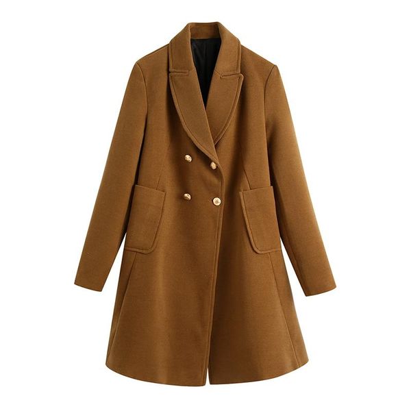 women's wool & blends autumn 2021 medium and long double-breasted coat modern stylish fashionable in vogue offical commuting street, Black
women's wool & blends autumn 2021 medium and long double-breasted coat modern stylish fashionable in vogue offical commuting street, Black