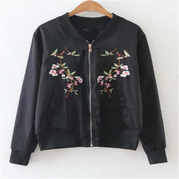 women's jackets spring autumn collar embroidery jacket zipper long sleeve parka coat outwear, Black;brown
women's jackets spring autumn collar embroidery jacket zipper long sleeve parka coat outwear, Black;brown