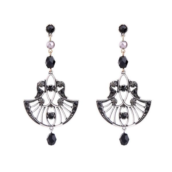 dangle & chandelier bohemian ethnic vintage cutout metal texture faux black gems women's earrings simple chic crystal rhinestones jewel, Silver
dangle & chandelier bohemian ethnic vintage cutout metal texture faux black gems women's earrings simple chic crystal rhinestones jewel, Silver