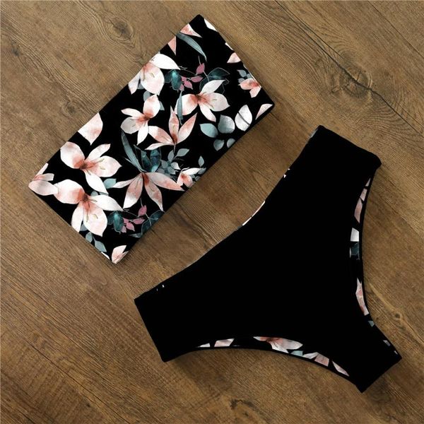 women's swimwear bikini 2021 swimsuit women print high waist set back cross bandeau bathing suit female beach wear biquini, White;black
women's swimwear bikini 2021 swimsuit women print high waist set back cross bandeau bathing suit female beach wear biquini, White;black