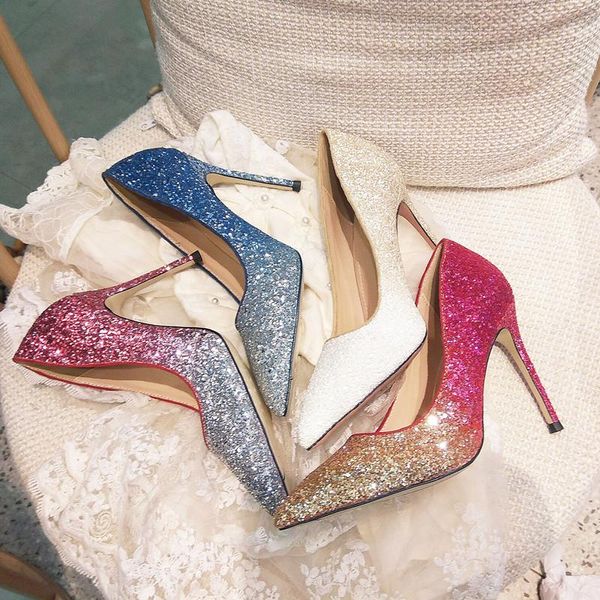 bride bridesmaid high heel wedding shoes woman fashion fading colorful crystal sequins dress party heels, Black
bride bridesmaid high heel wedding shoes woman fashion fading colorful crystal sequins dress party heels, Black