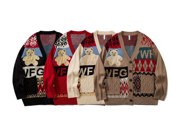 cardigan bear sweater men's and women's fashion brand autumn and winter 2021 new loose couple sweater coat thread fashion, White;black
cardigan bear sweater men's and women's fashion brand autumn and winter 2021 new loose couple sweater coat thread fashion, White;black