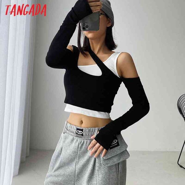 women patchwork shoulder off t long sleeve ladies casual crop tee shirt street wear 4p10 210416, White
women patchwork shoulder off t long sleeve ladies casual crop tee shirt street wear 4p10 210416, White