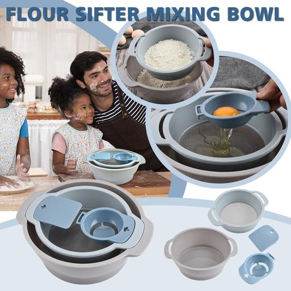 baking & pastry tools portable multifunctional stainless steel basin colander flour sieve kitchen fine mesh basket washing bowl