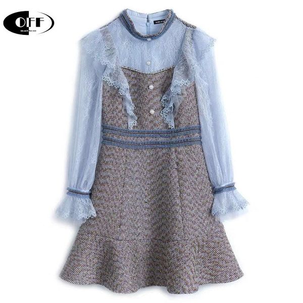 runway designer autumn winter fashion 2021 long sleeve lace patchwork beading vintage tweed woolen dress women clothes casual dresses, Black;gray
runway designer autumn winter fashion 2021 long sleeve lace patchwork beading vintage tweed woolen dress women clothes casual dresses, Black;gray