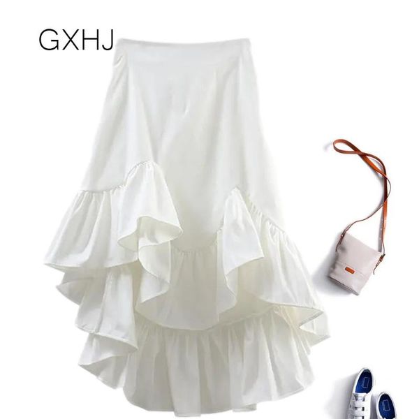 skirts women irregular ruffle skirt mid-length high-waisted thin a-line fishtail elegant ruffed solid loose lhj064, Black
skirts women irregular ruffle skirt mid-length high-waisted thin a-line fishtail elegant ruffed solid loose lhj064, Black