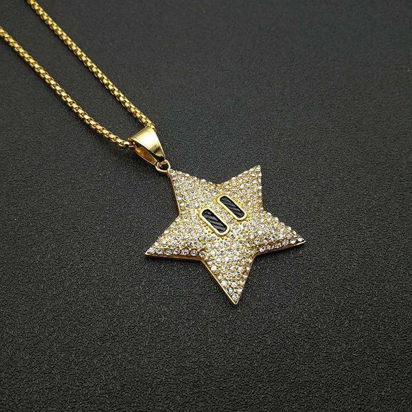 ocean five-pointed star pendant necklace out chain gold color stainless steel hip hop jewelry gift drop necklaces, Silver
ocean five-pointed star pendant necklace out chain gold color stainless steel hip hop jewelry gift drop necklaces, Silver