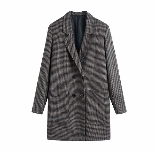 evfer women autumn casual za houndstooth long blazer outwear female fashion double breasted sleeve plaid jacket coats chic 210421, White;black
evfer women autumn casual za houndstooth long blazer outwear female fashion double breasted sleeve plaid jacket coats chic 210421, White;black