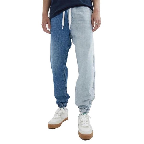 men's jeans 2021 spring and autumn loose fashion color matching stretch denim trousers elastic waist slim-fit feet pants, Blue
men's jeans 2021 spring and autumn loose fashion color matching stretch denim trousers elastic waist slim-fit feet pants, Blue