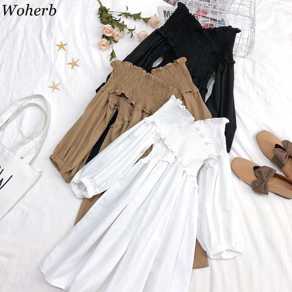 casual dresses woherb off shoulder long sleeve dress women crossed pleated vestidos 2021 spring summer elegant party robe 25645, Black;gray
casual dresses woherb off shoulder long sleeve dress women crossed pleated vestidos 2021 spring summer elegant party robe 25645, Black;gray