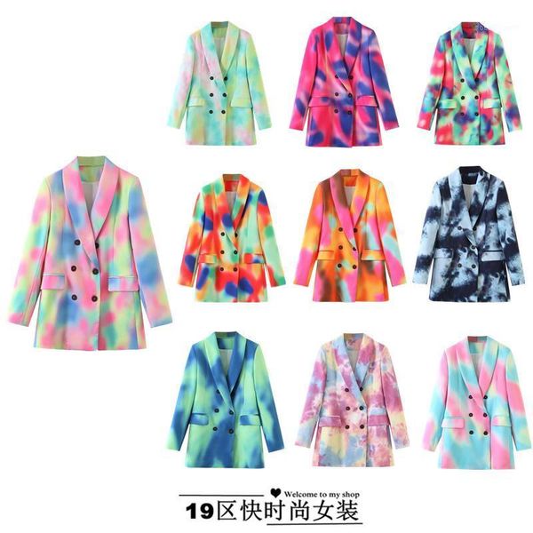 european autumn multi-color double breasted pocket decorated suit jacket tie-dye cool blazer coats women fashion streetwear women's sui, White;black
european autumn multi-color double breasted pocket decorated suit jacket tie-dye cool blazer coats women fashion streetwear women's sui, White;black