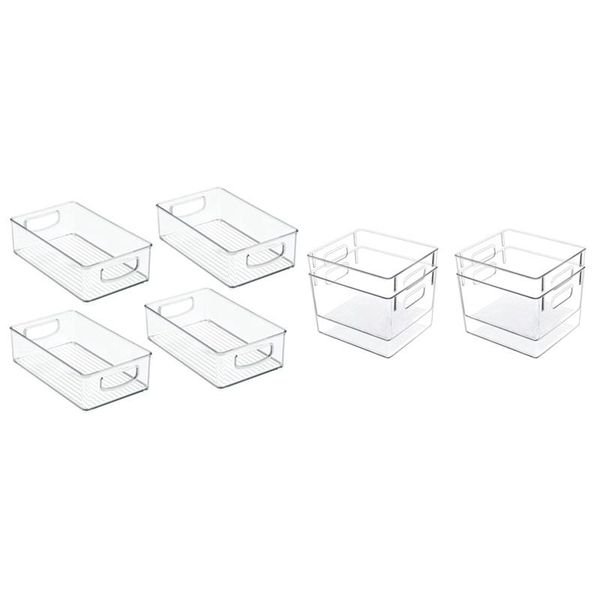 storage bottles & jars 8x refrigerator organizer bins - stackable fridge organizers with cutout handles
storage bottles & jars 8x refrigerator organizer bins - stackable fridge organizers with cutout handles