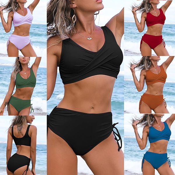 swimsuit summer women bikini set solid pleated push-up padded up split biquini feminino female beachwear #4 women's swimwe, White;black
swimsuit summer women bikini set solid pleated push-up padded up split biquini feminino female beachwear #4 women's swimwe, White;black