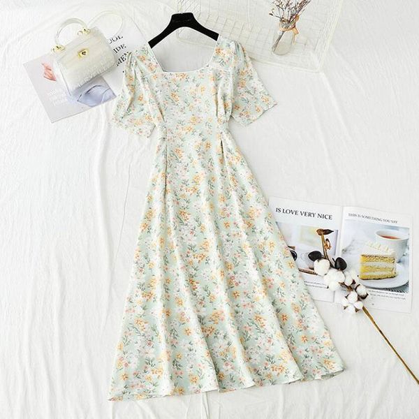 casual dresses women elegant floral long dress chic vintage square collar slim sweet 2021 short sleeve summer female vestidos, Black;gray
casual dresses women elegant floral long dress chic vintage square collar slim sweet 2021 short sleeve summer female vestidos, Black;gray