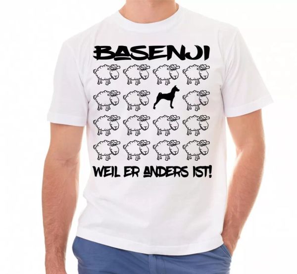basenji t-shirt black sheep by siviwonder men dog dog motif, White;black