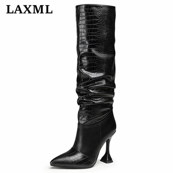 boots classic european and american style pleated pointed toe wineglass heel knight fashion large size 34-42 women's shoes, Black
boots classic european and american style pleated pointed toe wineglass heel knight fashion large size 34-42 women's shoes, Black