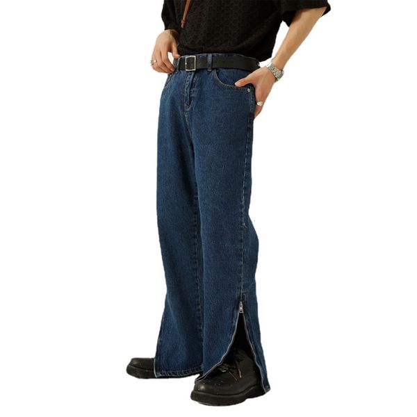 men's jeans hem cut zipper loose casual straight wide leg denim pants male korean streetwear hip hop trousers man s4nv, Blue
men's jeans hem cut zipper loose casual straight wide leg denim pants male korean streetwear hip hop trousers man s4nv, Blue