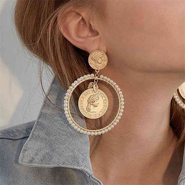 vintage geometric pearl round dangle earrings fashion portrait alloy wedding jewelry for women, Silver
vintage geometric pearl round dangle earrings fashion portrait alloy wedding jewelry for women, Silver