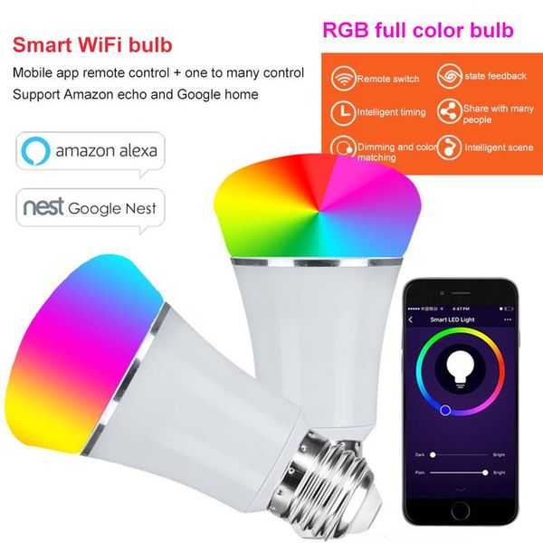 bulbs e27 wifi smart bulb rgb corlorful led light smartlife app lamp remote timer voice control work with alexa google home nest
bulbs e27 wifi smart bulb rgb corlorful led light smartlife app lamp remote timer voice control work with alexa google home nest