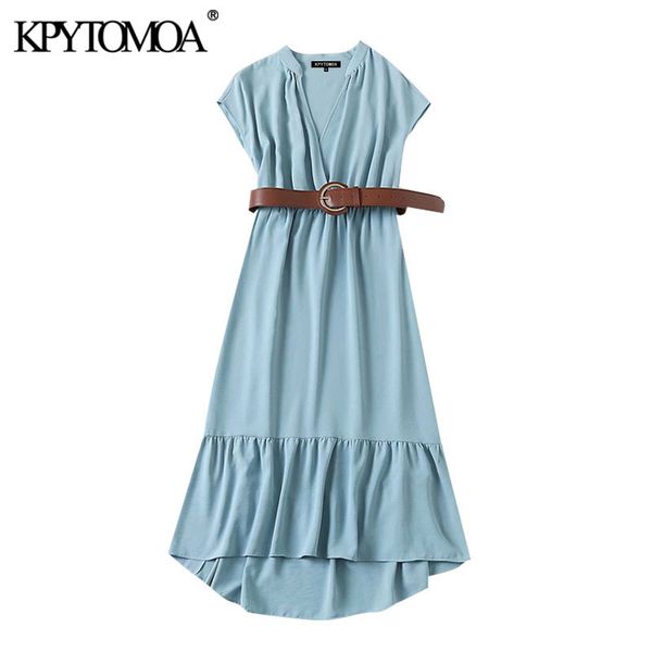 kpyomoa women elegant fashion with belt ruffled midi dress vintage v neck short sleeve elastic waist female dresses mujer 210416, Black;gray
kpyomoa women elegant fashion with belt ruffled midi dress vintage v neck short sleeve elastic waist female dresses mujer 210416, Black;gray