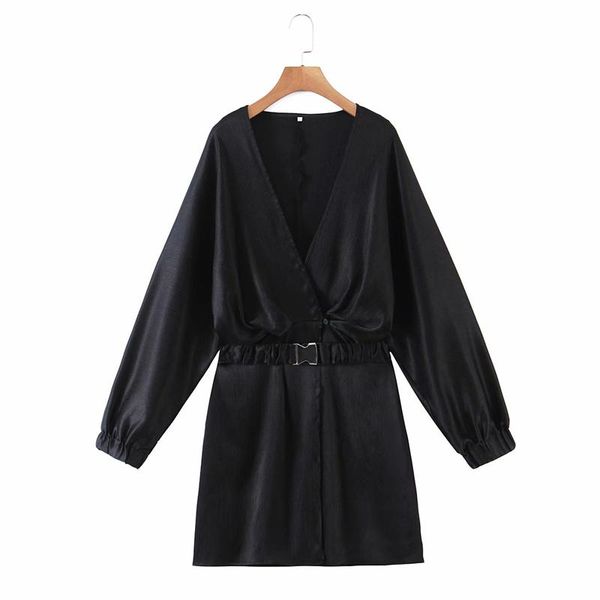 casual dresses streetwear women black chiffon dress 2021 fashion ladies v-neck mini causal female chic elastic sashes loose vestidos, Black;gray
casual dresses streetwear women black chiffon dress 2021 fashion ladies v-neck mini causal female chic elastic sashes loose vestidos, Black;gray