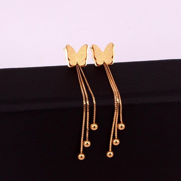 dangle & chandelier fashion rose gold frosted butterfly earplugs hanging three steel ball tassel earrings for women jewelry wholesale, Silver
dangle & chandelier fashion rose gold frosted butterfly earplugs hanging three steel ball tassel earrings for women jewelry wholesale, Silver