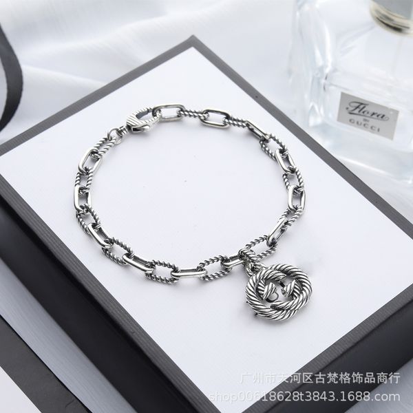 bangles bracelet 925 silver double g letter twist pattern fashion interlocking old thread men's and women's lovers, Black
bangles bracelet 925 silver double g letter twist pattern fashion interlocking old thread men's and women's lovers, Black