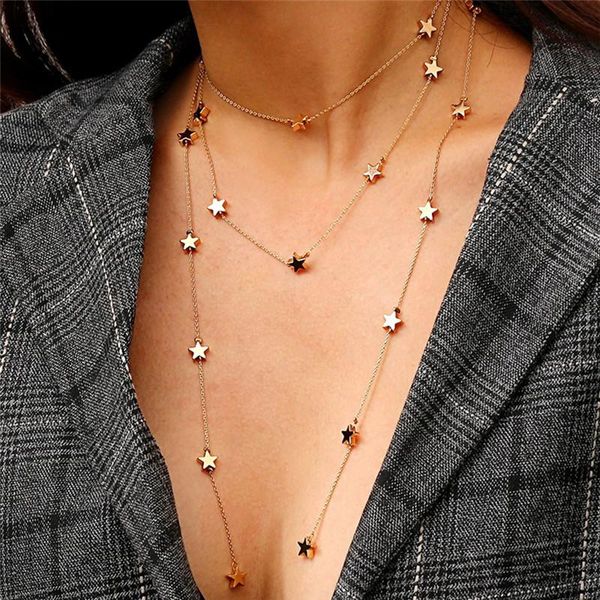 pendant necklaces 2021 bohemian multi layer necklace for women gold long tar tatement choker kolye 4, Silver
pendant necklaces 2021 bohemian multi layer necklace for women gold long tar tatement choker kolye 4, Silver