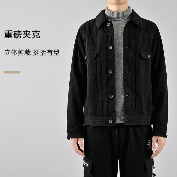 men's jackets heavy washed denim jacket vintage lapel bf style loose couple work coat, Black;brown
men's jackets heavy washed denim jacket vintage lapel bf style loose couple work coat, Black;brown