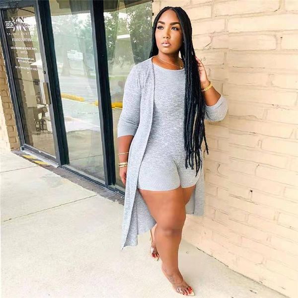 summer 2021 european and american solid color anti-jumpsuit + cape casual commuting two-piece set women's tracksuits, Gray
summer 2021 european and american solid color anti-jumpsuit + cape casual commuting two-piece set women's tracksuits, Gray