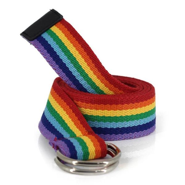 130cm dual ring fashion canvas waist belt rainbow color striped strap waistband earrings heart shape keychains party favor
130cm dual ring fashion canvas waist belt rainbow color striped strap waistband earrings heart shape keychains party favor