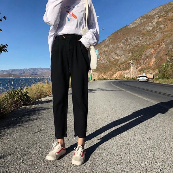 women's pants & capris cost-effective autumn korean style super black and white, Black;white
women's pants & capris cost-effective autumn korean style super black and white, Black;white