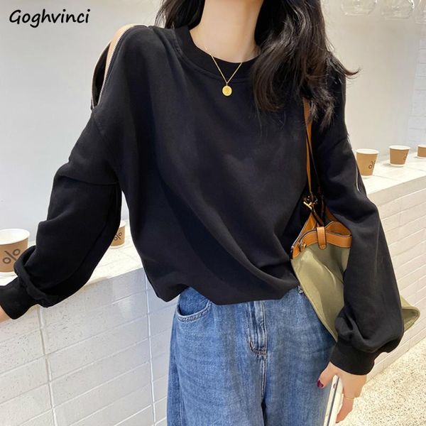 women's hoodies & sweatshirts women solid all-match zipper off shoulder o-neck long sleeve pullover no hat spring outwear streetwear, Black
women's hoodies & sweatshirts women solid all-match zipper off shoulder o-neck long sleeve pullover no hat spring outwear streetwear, Black