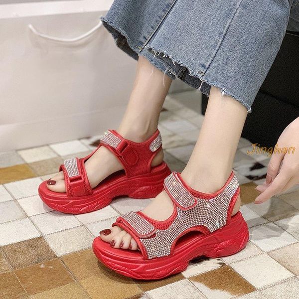 sandals women's bling rhinestones platform summer women red wedges thick heels woman's shoes big size, Black
sandals women's bling rhinestones platform summer women red wedges thick heels woman's shoes big size, Black