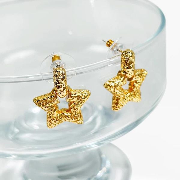 stud ghidbk vintage simple bump texture five pointed star shaped earring for women gold color brass trend jewelry party gift, Golden;silver
stud ghidbk vintage simple bump texture five pointed star shaped earring for women gold color brass trend jewelry party gift, Golden;silver