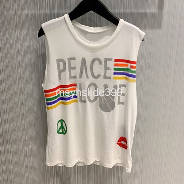 women's t-shirt 6335 niche design spring and summer simple print round neck sleeveless versatile personalized t-shirt women's fash, White
women's t-shirt 6335 niche design spring and summer simple print round neck sleeveless versatile personalized t-shirt women's fash, White