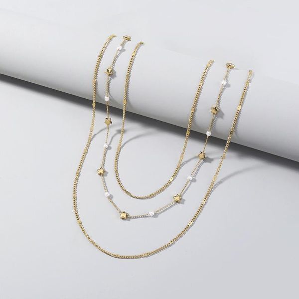 chains selling fashion simple cold wind necklace creative design sense five-pointed star clavicle chain jewelry female, Silver
chains selling fashion simple cold wind necklace creative design sense five-pointed star clavicle chain jewelry female, Silver