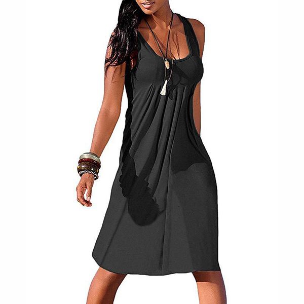 casual dresses sun sleeveless pure color summer time large size holiday wind long skirt 27xu, Black;gray
casual dresses sun sleeveless pure color summer time large size holiday wind long skirt 27xu, Black;gray