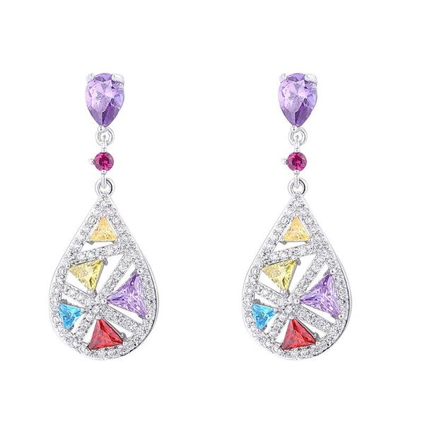 dangle & chandelier color water drop earrings micro-inlaid irregular zircon european and american colorful female, Silver
dangle & chandelier color water drop earrings micro-inlaid irregular zircon european and american colorful female, Silver