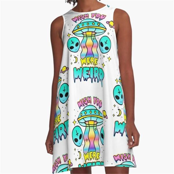 casual dresses fashion women summer wish you were weird printed a-line boho dress for harajuku ladies mini short beach, Black;gray
casual dresses fashion women summer wish you were weird printed a-line boho dress for harajuku ladies mini short beach, Black;gray