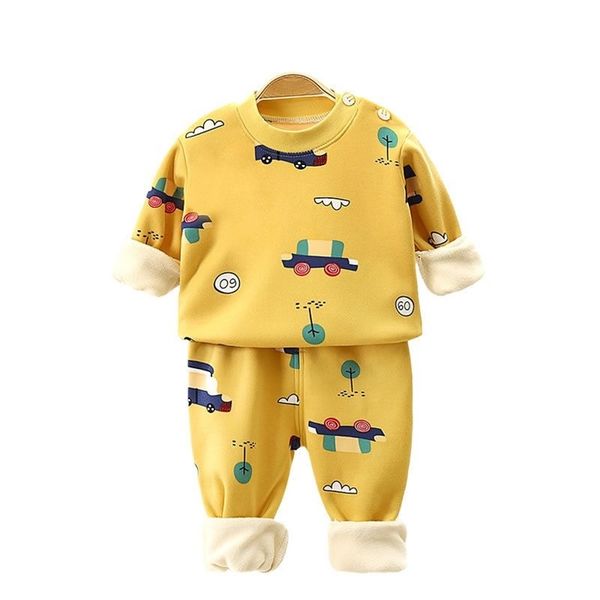 children's sleepwear suits full pullover tees pants 2-pieces set clothes winter cartoon kids boy girl fleece padded warm pajamas 210915, Blue;red
children's sleepwear suits full pullover tees pants 2-pieces set clothes winter cartoon kids boy girl fleece padded warm pajamas 210915, Blue;red