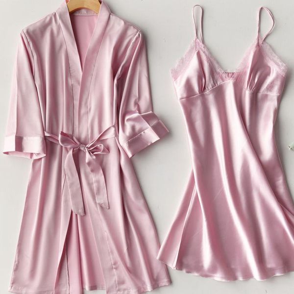 women's sleepwear robe set for women satin kimono bathrobe gown summer two piece lounge wear intimate lingerie with lace, Black;red
women's sleepwear robe set for women satin kimono bathrobe gown summer two piece lounge wear intimate lingerie with lace, Black;red