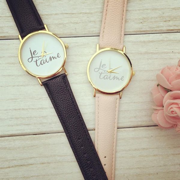 wristwatches 2021 est style 1pcs/lot je taime (love you) watch fashion words cleanly styled dial leather for ladies quartz watches, Slivery;brown
wristwatches 2021 est style 1pcs/lot je taime (love you) watch fashion words cleanly styled dial leather for ladies quartz watches, Slivery;brown