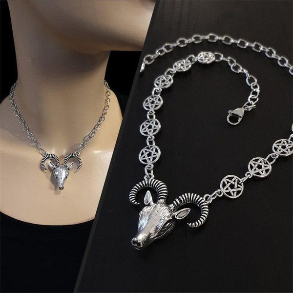chokers goat head choker necklace, ram and pentagram chain baphomet necklace,gothic wicca,satanic occult, witchy necklace, Golden;silver
chokers goat head choker necklace, ram and pentagram chain baphomet necklace,gothic wicca,satanic occult, witchy necklace, Golden;silver
