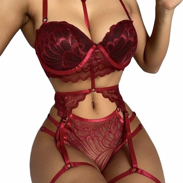 bras sets bra and low waist panty with garter belt 2021 fashion three piece lingerie set lace sweet costume exotic dresses, Red;black
bras sets bra and low waist panty with garter belt 2021 fashion three piece lingerie set lace sweet costume exotic dresses, Red;black