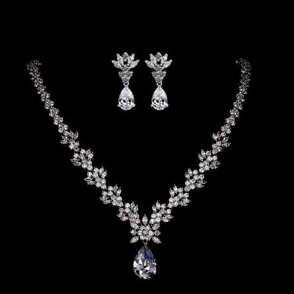 earrings & necklace slbridal sparkling pave setting bridal cubic zircon earring set wedding cz jewelry women party, Silver
earrings & necklace slbridal sparkling pave setting bridal cubic zircon earring set wedding cz jewelry women party, Silver