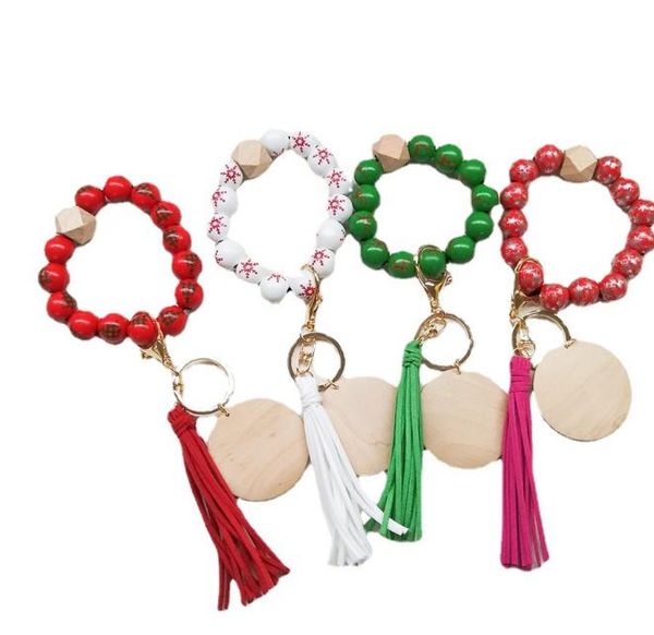 foreign trade christmas pattern beaded wooden bead keychain fashion personality disc tassel bracelet key ring wholesale female, Silver
foreign trade christmas pattern beaded wooden bead keychain fashion personality disc tassel bracelet key ring wholesale female, Silver