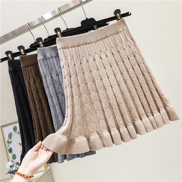 skirts winter twisted knitted cashmere blend flared short skirt thick warm twist knit ruffles hem pleated mini autumn skirts, Black
skirts winter twisted knitted cashmere blend flared short skirt thick warm twist knit ruffles hem pleated mini autumn skirts, Black